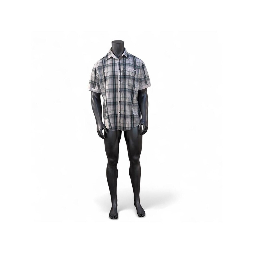Coastal Plaid Short Sleeve Button Up Shirt Size XXL